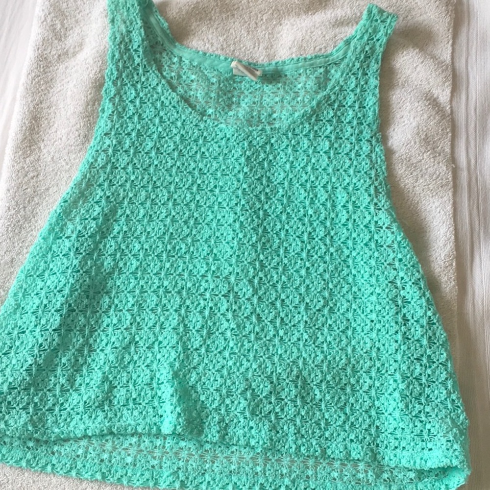 Bright mint swim suit cover